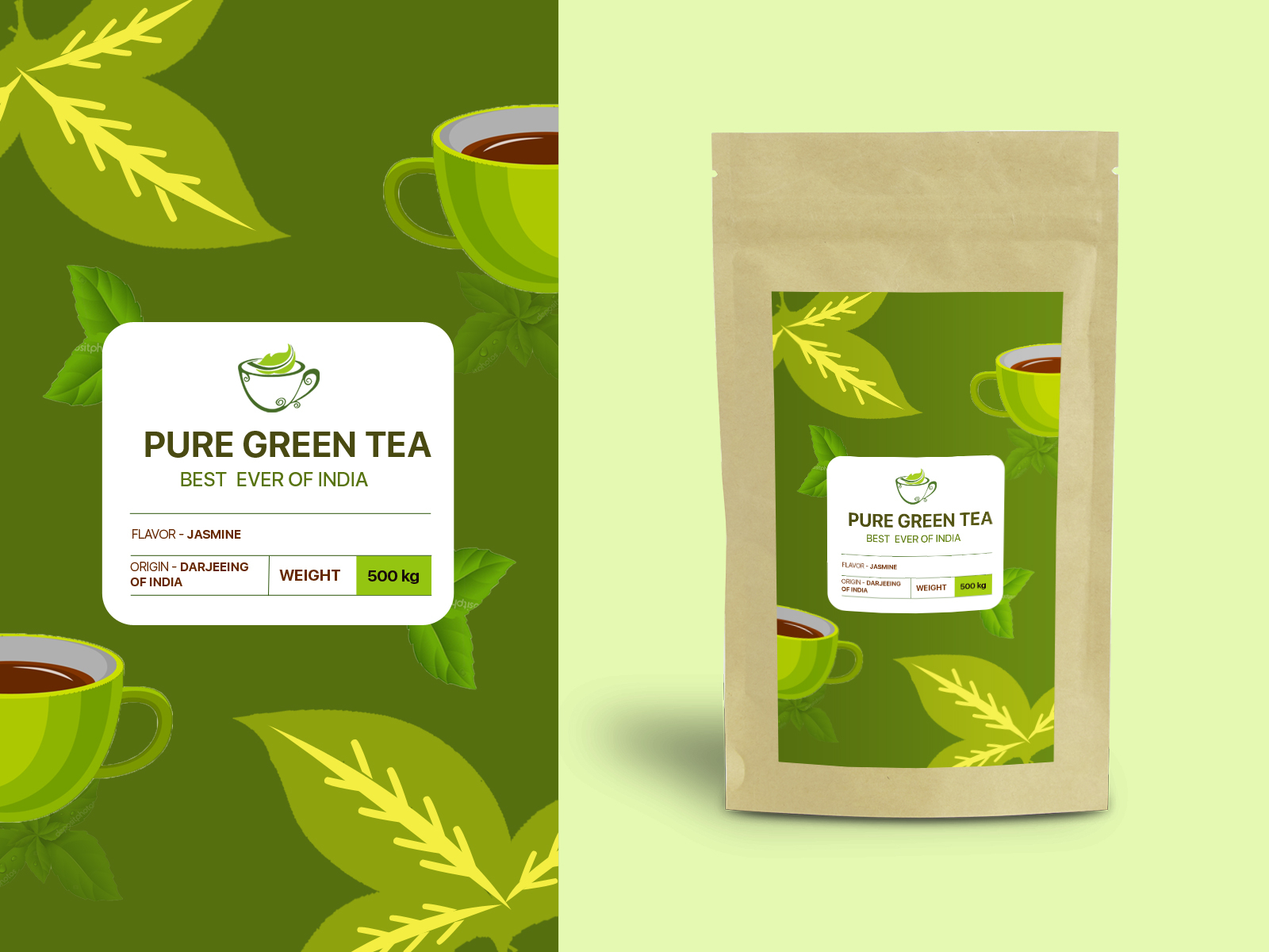 green tea pack by Sadhana Sahu on Dribbble