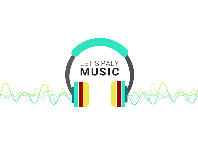 Let's Play Music art branding design flat icon illustration minimal type typography ui