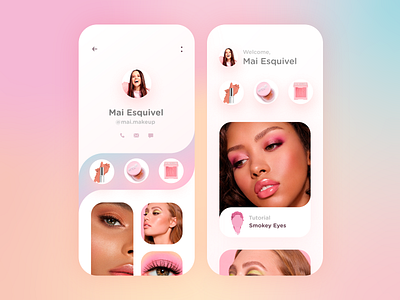Social Media App for MakeUp Artists app design makeup app ui