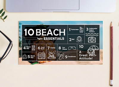 10 Beach Essentials adobe illustrator adobe photoshop beach design product design travel travel agency ui uiuxdesign