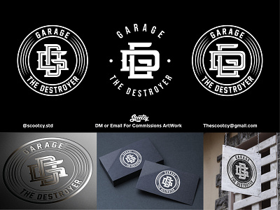 Garage The Destroyer Branding Logo badge branding freelance graphic design illustrator lettering logo logodesign typography vintagelogo