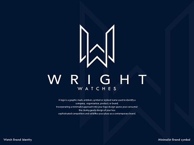 Wright Minimalist Logo Design II Logo design for watch company.