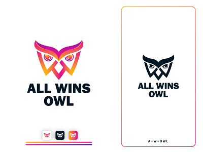 AW OWL logo design! a logo aw logo awo logo brand identity branding flat gradient logo logo design logodesign logotype minimal minimalism minimalist owl illustration owl logo symbol type