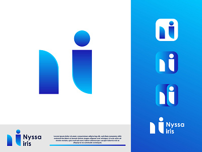 NI Latter mark modern logo design