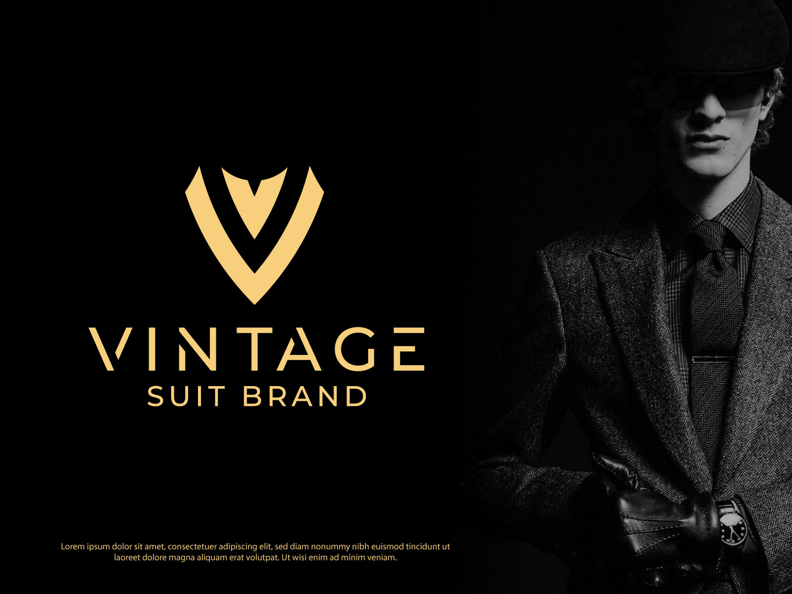 VINTAGE MAN SUIT BRAND logo design! Fashion logo - clothing logo ...