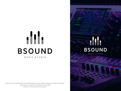 BSound Modern Flat Minimalist Logo Design - Music Sound logo