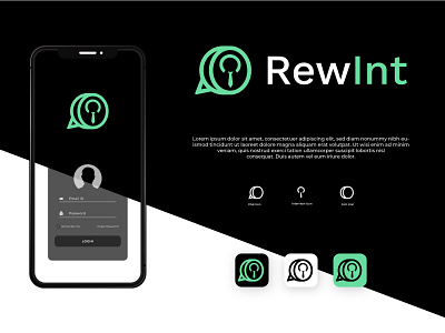 Rewint Coin logo - Interview Logo - App Icon Logo 3d app icon app logo brand identity branding coin logo design icon logo illustration interview logo logo logo design minimal minimalism minimalist r logo reward logo startup logo symbol ui