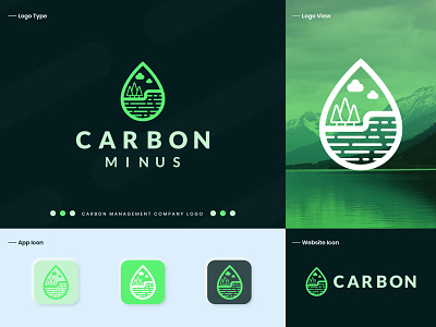 Carbon Minus Logo Design - Minimalist Logo - Natural Logo