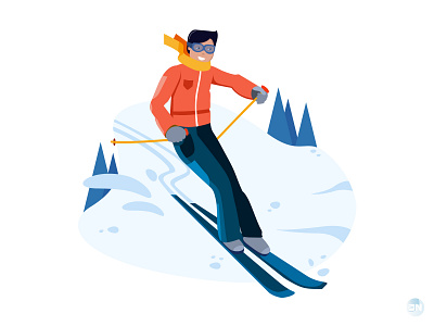 Skiing Activity activity adobe adobe illustrator design flat illustration illustrator minimal skiing sports vector web winter winter sports