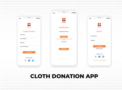 Cloth Donation App app branding design icon logo ui ux