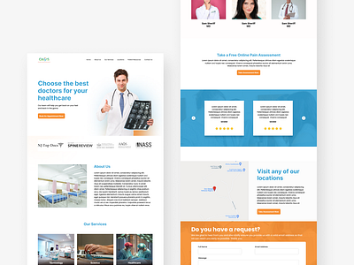 A medical company landing page design app branding design icon landing page ui ux web page website