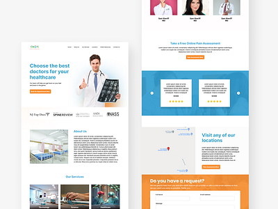 A medical company landing page design