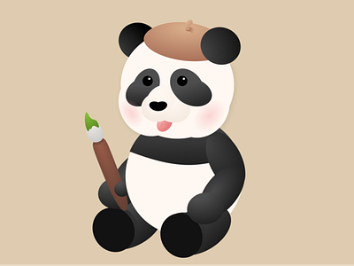 Panda Painter - Character Design for mobile games animal art design designer figma figma design figma tutorial figmadesign flat game game art game design graphic design painter panda panda bear panda logo pandas