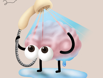 CSF Shower - Digital Painting (scientific illustration) anatomy art brain cartoon design flat graphic design illustration science
