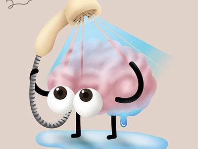 CSF Shower - Digital Painting (scientific illustration)