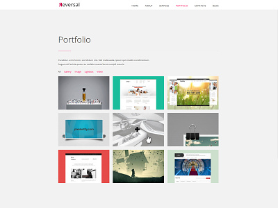 Reversal - Horizontal One Pager design grid minimal one page website portfolio theme ui web design wordpress