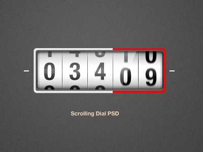 Scrolling Dial counter psd ui