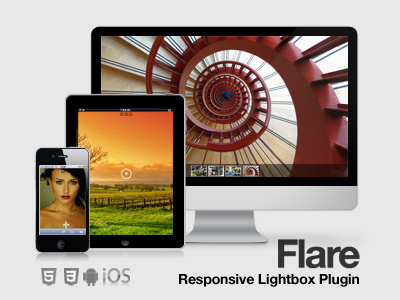 Flare Responsive Mobile Optimized Lightbox Plugin design gallery ipad iphone jquery lightbox mobile plugin responsive tablet ui video website