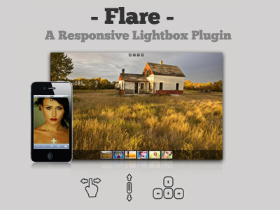 Flare Responsive Lightbox jQuery Plugin design fullscreen gallery image jquery lightbox mobile responsive touch transition ui