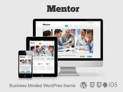 Mentor - Responsive Business WordPress Theme business clean design ios iphone minimal responsive tablet theme ui website wordpress