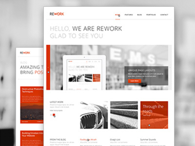 REWORK Clean Responsive WordPress Theme clean design homepage minimal modern responsive slider theme ui website white wordpress