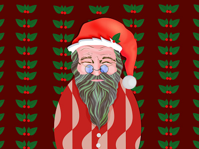 Santa Claus card design character charactersdesign christmas flat holidays man pattern postcard santa santaclaus vector illustration