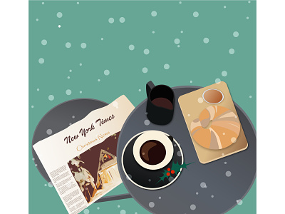 Christmas coffee 2d art cartoon christmas coffee design digital food graphic design illustration postcard poster vector