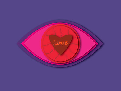 Love is in the air 2d 3d art design digital eye heart illustration love poster realistic trendy
