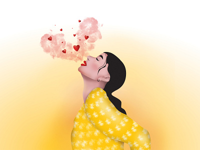 Unrequited love art cartoon character design digital girl graphic design heart illustration love poster valentineday
