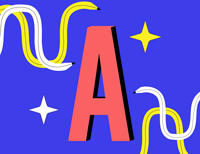 A alphabet art design digital illustration letter lettering logo poster vector