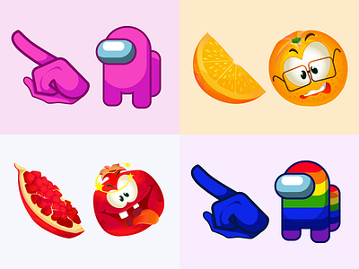 Cute Cursors (Among Us / Fruit) amongus cursor fruit games illustration