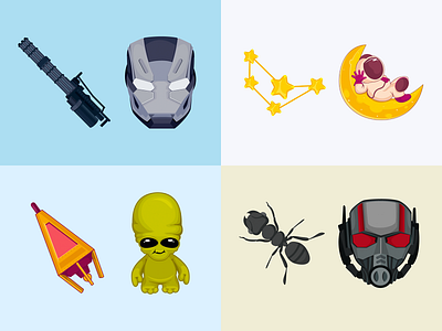 Cute Cursors (War Machine / Ant-Man / Astronaut / Alien) alien ant man astronaut cursor illustraion marvel war machine
