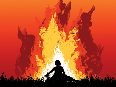 Fire avatar design fire graphic design illustration illustrator poster the last airbender wallart