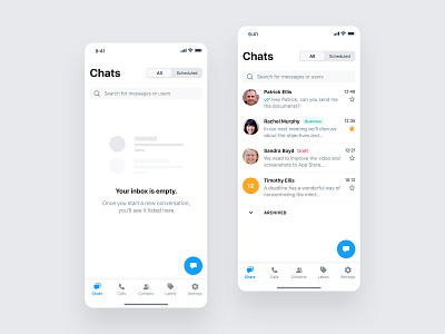 Business Messenger App app automation business chat chatbot conversation design empty state ios message messagenger mobile ui ux