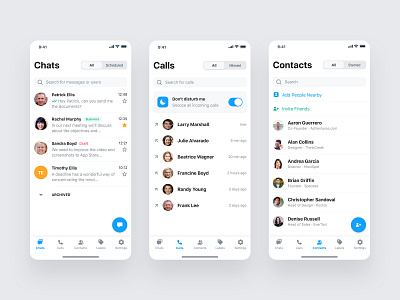 Messenger App app automation business call chat contacts conversation design ios message messenger mobile product design ui ux