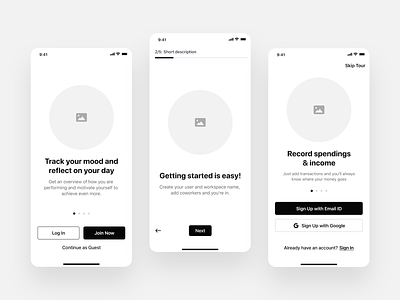 Walkthrough Screen Wireframes