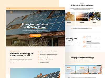 SolarWeb — Home Page energy home page icons illustration landing page logo solar solar energy tailwind css template ui ui design ux ux design web design website