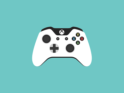 White Xbox One Controller design flat game illustration xbox
