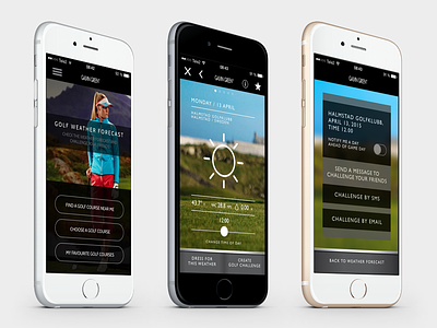 Galvin Green - Weather forecast app design golf ui ux