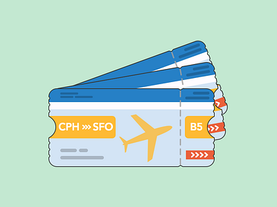 USA tickets flat flight illustration tickets usa vacation