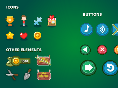 UI icons and buttons Veggies4MyHeart ui uidesign uiux user interface ux