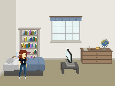 Pixel art room game art illustration pixel art