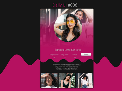 Perfil social 006 daily 100 challenge dailyui 006 dailyuichallenge