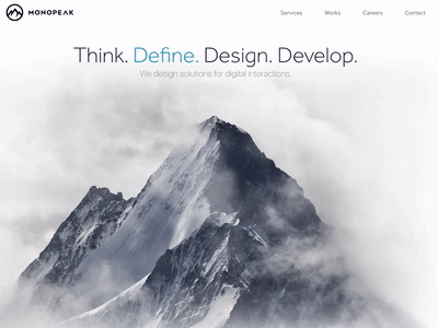 Monopeak - Header animation brand business design header minimal mountain peak software house website