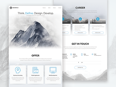 Monopeak - Website brand business design minimal mountain peak software house website