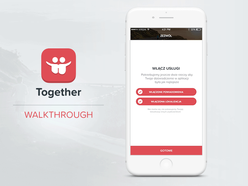 Together Application - Walkthrough android app application clean event friend ios mobile people together