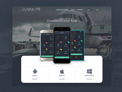 Aircraft platform - Download page aircraft airlines clean download minimal pilots platform website
