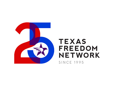 25 Years of TFN. logo political texas tyopography