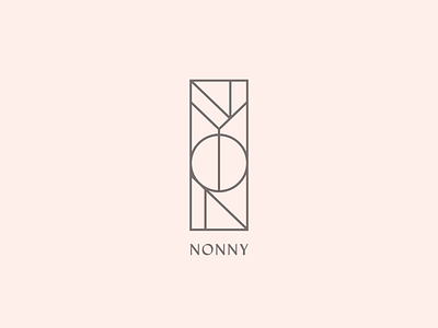 Nonny. branding experimental grey logo lydian pale pink