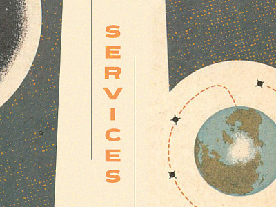 Services. earth halftone space vintage